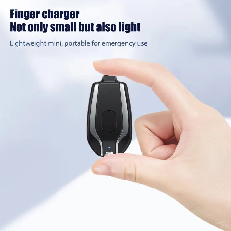Mini Keychain Power Bank 1200mAh – Emergency Portable Phone Charger with Retractable Plug | ALL BAZAR