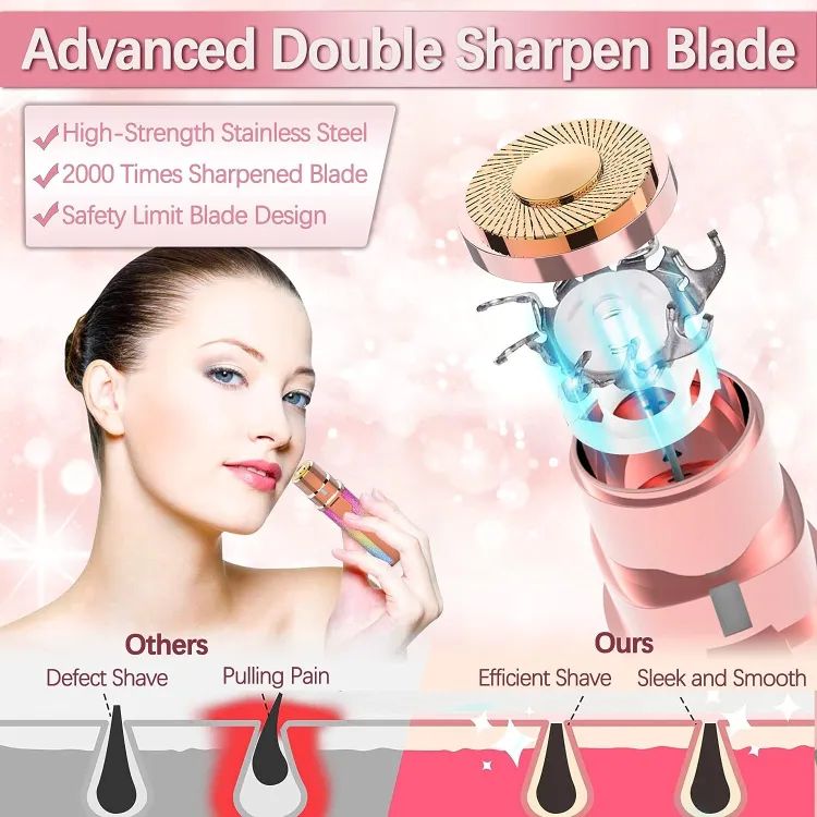 2-in-1 Rechargeable Eyebrow Trimmer & Facial Hair Remover with LED Light | ALL BAZAR