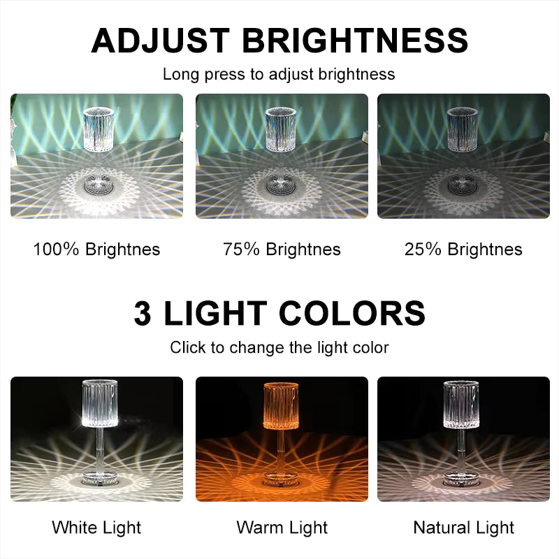 Modern Crystal Glass Desk Lamp – Elegant Bedroom & Living Room Bedside Lighting | ALL BAZAR