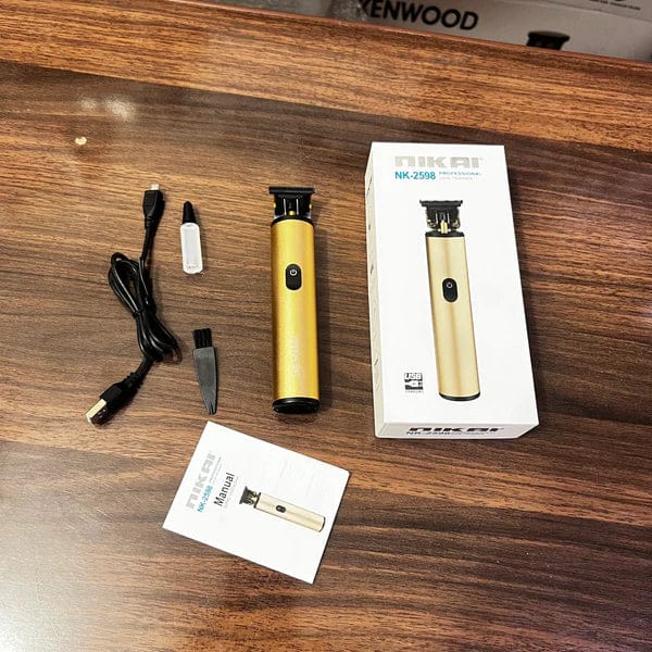 Nikai NK-2598 Professional Hair Trimmer for Men – Golden Metal Body | ALL BAZAR