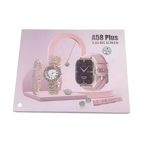 A58 Plus Smart Watch & Women’s Jewellery 5-in-1 Luxury Gift Set | ALL BAZAR