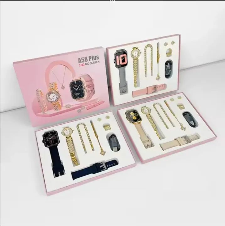 A58 Plus Smart Watch & Women’s Jewellery 5-in-1 Luxury Gift Set | ALL BAZAR