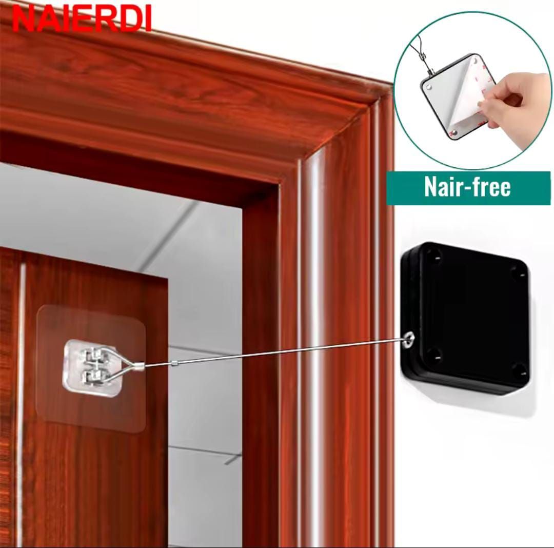 Automatic Door Closer with Sliding Latch – Punch-Free Self-Closing Door Lock | ALL BAZAR