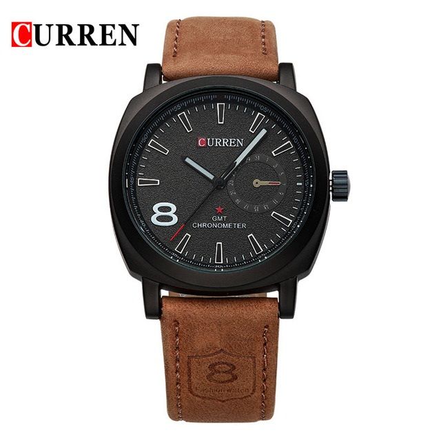 Curren Men’s Watch – Black Dial with Brown Strap | 2023 Collection | ALL BAZAR