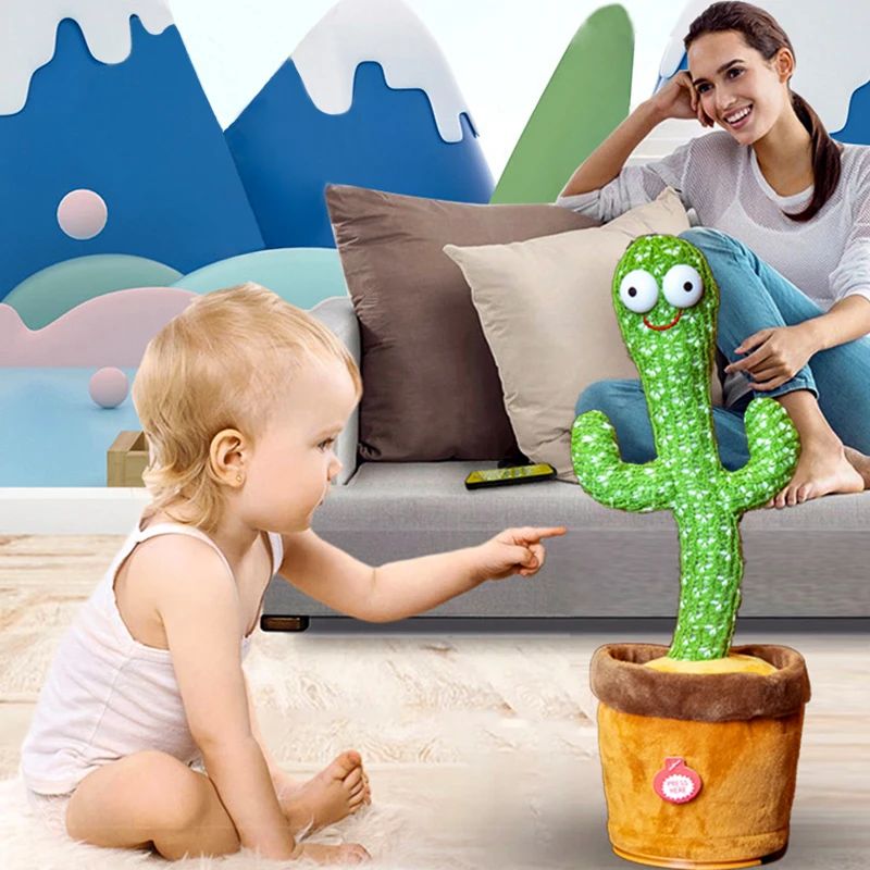 🎶 Dancing Cactus Toy – Talking, Singing & USB Rechargeable – Fun Educational Gift for Kids