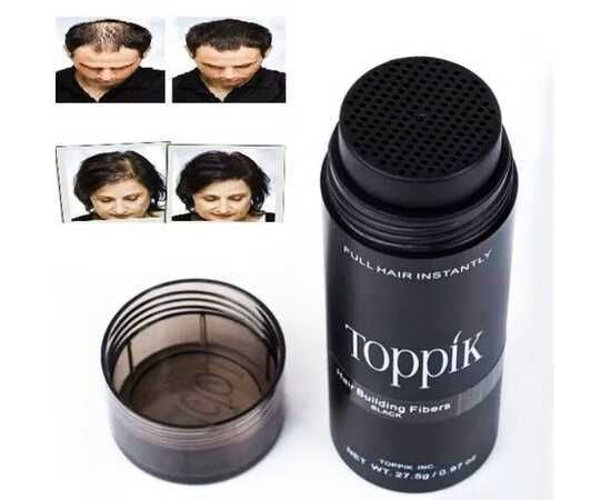 Toppik Caboki Hair Building Fibers – Instantly Thickens Thin Hair (27.5g Black) | ALL BAZAR