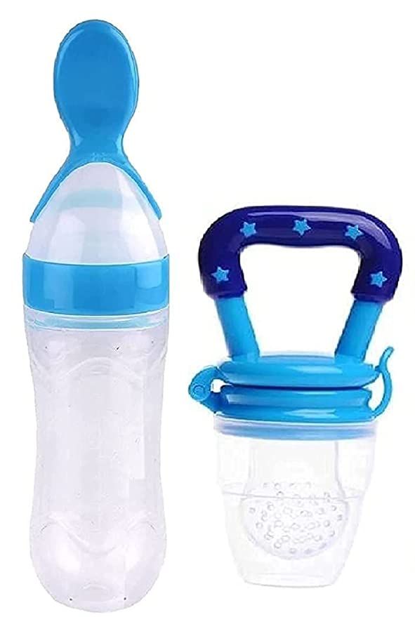 🍼 Combo Baby Spoon Feeder Bottle + Free Fruit Pacifier | ALL BAZAR