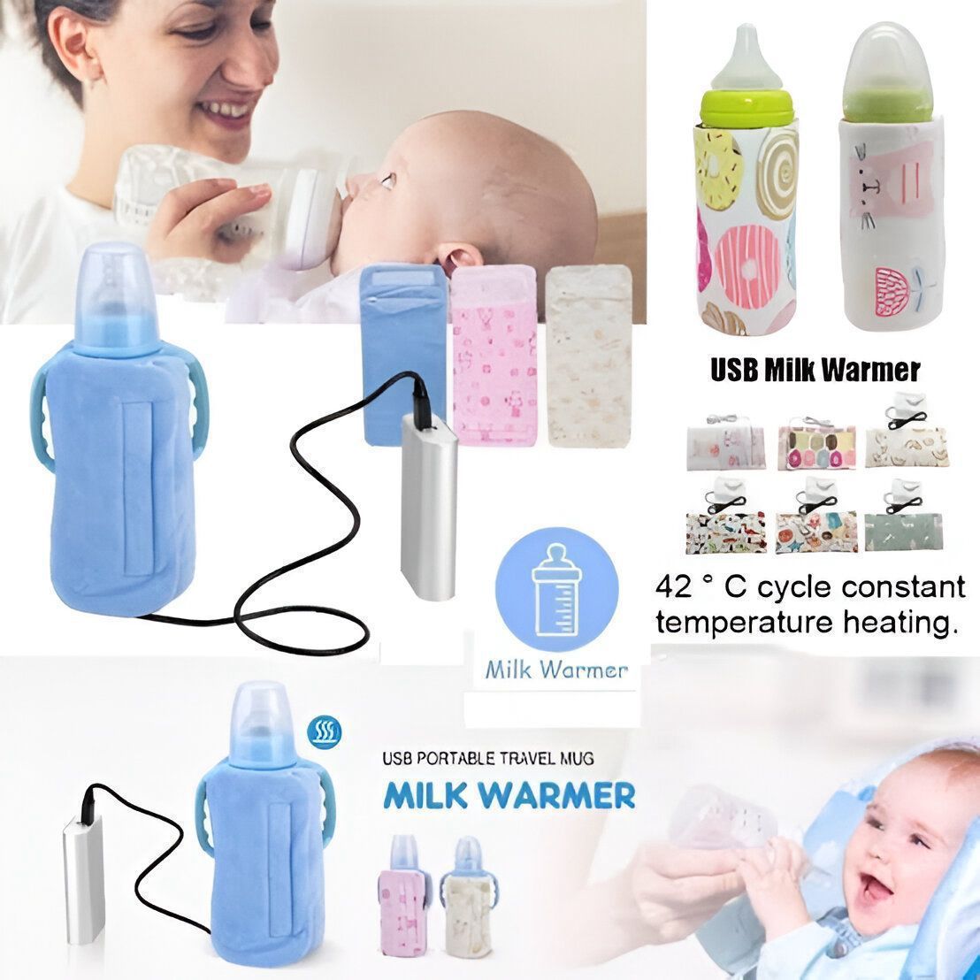 🔌 USB Baby Bottle Warmer – Portable Milk, Coffee & Beverage Heater | ALL BAZAR