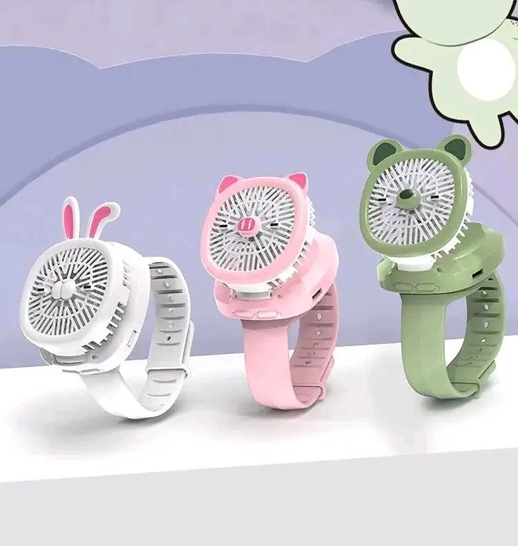 🧊 Cool & Cute Cartoon Fan Watch for Kids – 3-Speed Rechargeable Wrist Fan | ALL BAZAR