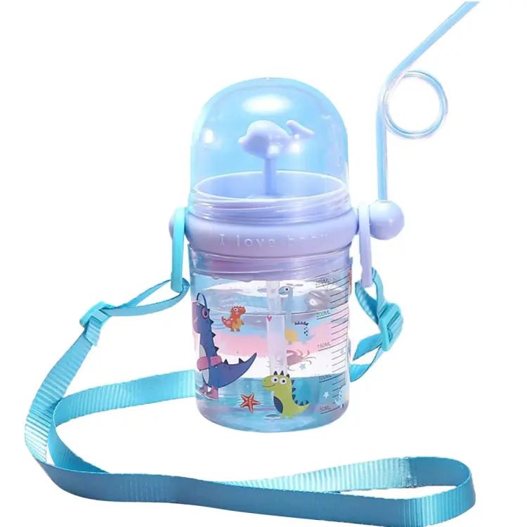 🐳 Kids Whale Spray Water Cup with Strap & Straw – Drop-Proof | ALL BAZAR