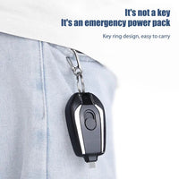 Mini Keychain Power Bank 1200mAh – Emergency Portable Phone Charger with Retractable Plug | ALL BAZAR