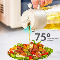 2-in-1 Oil Sprayer & Push Type Olive Oil Dispenser Bottle – Leak-Proof Glass Spray Bottle for BBQ, Air Fryer, Salad & Cooking | ALL BAZAR