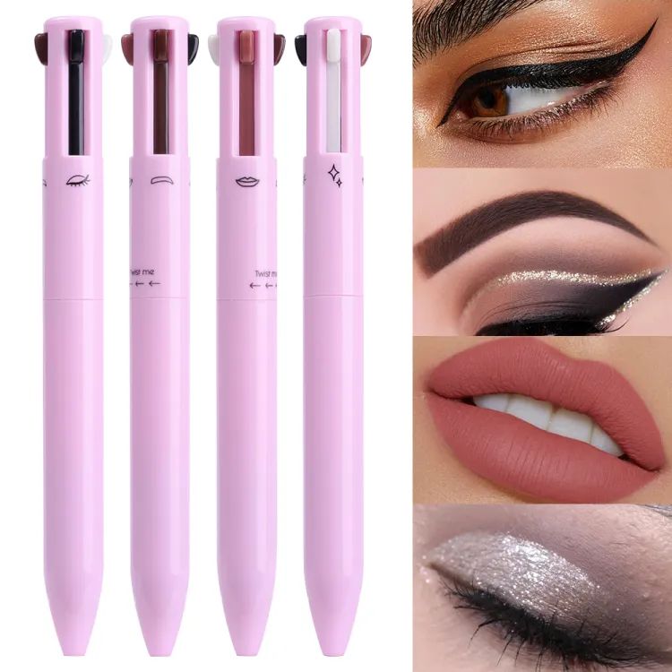 4-in-1 Waterproof Makeup Pen – Eyebrow, Eyeliner, Lip Liner & Highlighter | ALL BAZAR