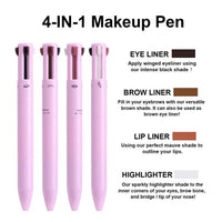 4-in-1 Waterproof Makeup Pen – Eyebrow, Eyeliner, Lip Liner & Highlighter | ALL BAZAR