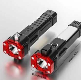 Versatile High-Power LED Flashlight with Power Bank & Safety Hammer | ALL BAZAR