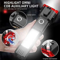 Versatile High-Power LED Flashlight with Power Bank & Safety Hammer | ALL BAZAR