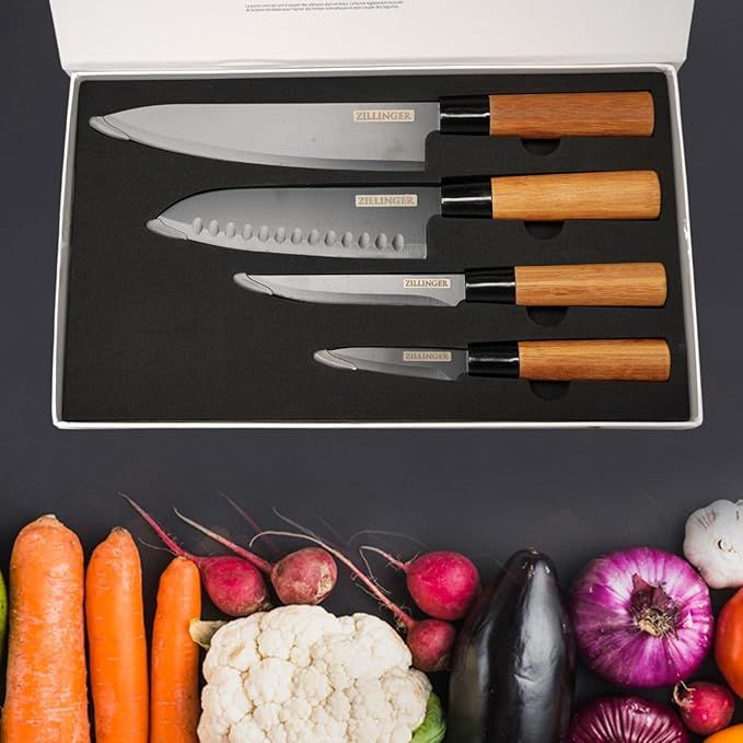 4Pcs Japanese Zillinger Knife Set – Premium Sharp Kitchen Knives | ALL BAZAR