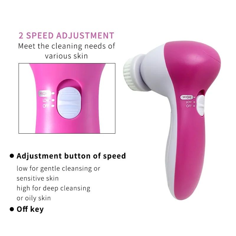 5 in 1 Dual-Frequency Facial Massage & Cleansing Brush | Skin Care Device | ALL BAZAR