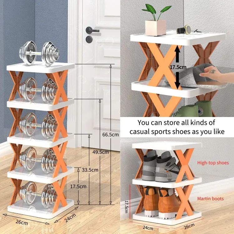 5-Layer Stackable Shoe Storage Rack & Bookshelf Organizer – Vertical Space Saver | ALL BAZAR
