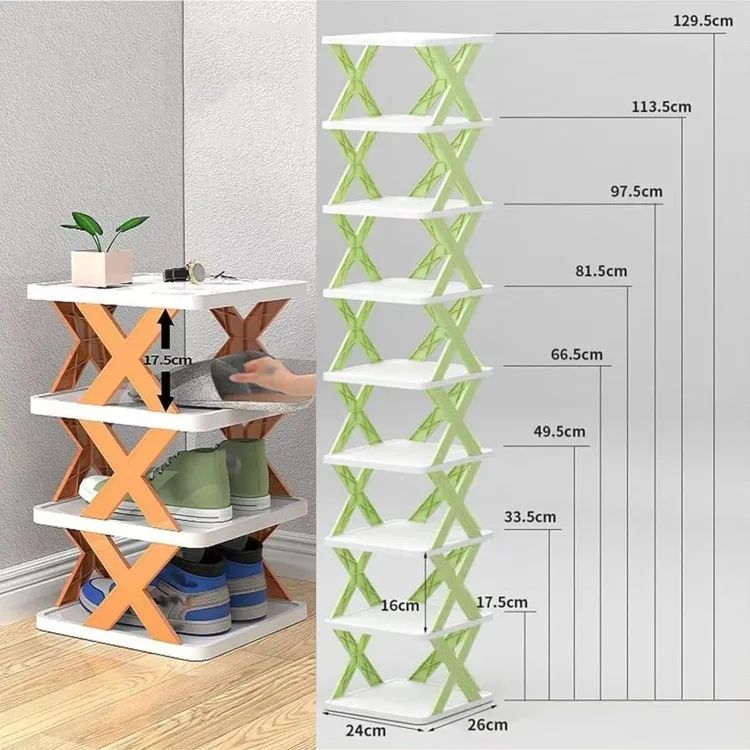 5-Layer Stackable Shoe Storage Rack & Bookshelf Organizer – Vertical Space Saver | ALL BAZAR