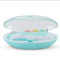 🍼 6 in 1 Electric Baby Nail Trimmer Kit – Safe Nail Grinder & Care Set – Blue/Pink | ALL BAZAR