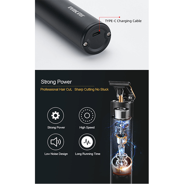 Nikai NK-2598 Professional Hair Trimmer for Men – Golden Metal Body | ALL BAZAR