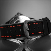 NAVIFORCE Waterproof Military Quartz Watch with Red  Leather Strap – White | ALL BAZAR