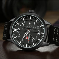 NAVIFORCE Waterproof Military Quartz Watch with Leather Strap – White | ALL BAZAR