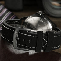 NAVIFORCE Waterproof Military Quartz Watch with Leather Strap – White | ALL BAZAR