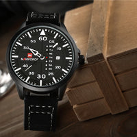 NAVIFORCE Waterproof Military Quartz Watch with Leather Strap – White | ALL BAZAR