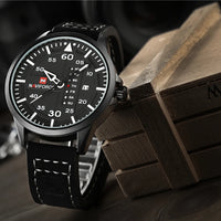 NAVIFORCE Waterproof Military Quartz Watch with Leather Strap – White | ALL BAZAR