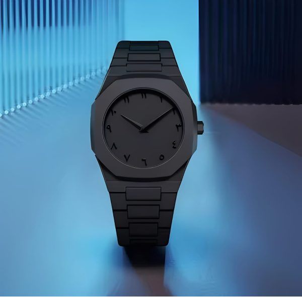 Aura Quartz Arabic Watch – Black Lightweight Fiber Timepiece | ALL BAZAR