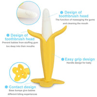 🍌 Baby Banana Teether – Soft Silicone Teething Toy & Toothbrush for Babies | ALL BAZAR