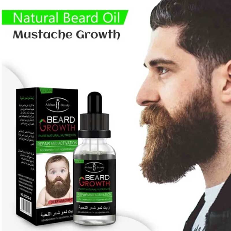 Beard & Mustache Hair Growth Oil for Men 30ml – Fast Growth Organic Oil | ALL BAZAR