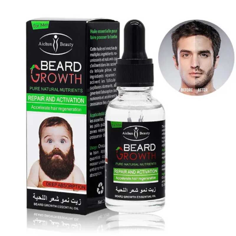 Beard & Mustache Hair Growth Oil for Men 30ml – Fast Growth Organic Oil | ALL BAZAR