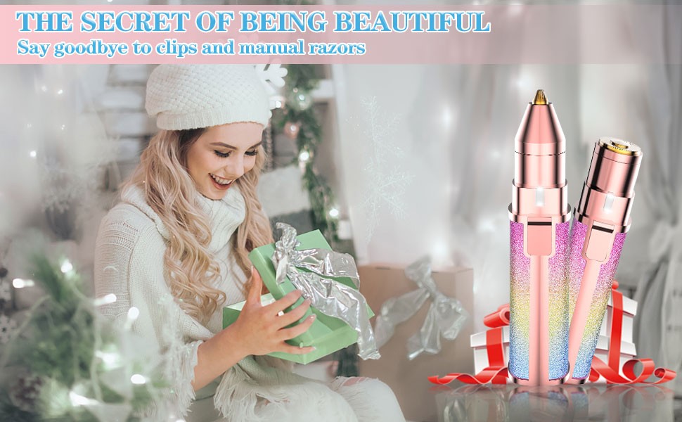 2-in-1 Rechargeable Eyebrow Trimmer & Facial Hair Remover with LED Light | ALL BAZAR