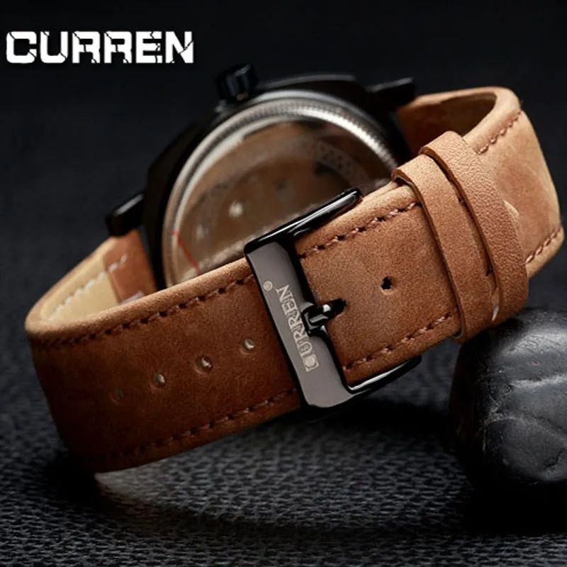 Curren Men’s Watch – Black Dial with Brown Strap | 2023 Collection | ALL BAZAR