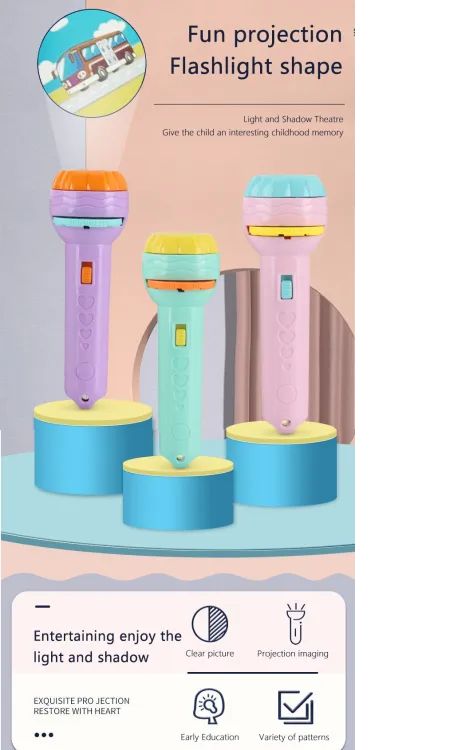 🔦  Flashlight Projector Torch for Kids – 24 Image Story Lamp | ALL BAZAR