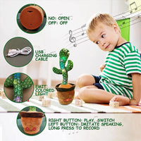 🎶 Dancing Cactus Toy – Talking, Singing & USB Rechargeable – Fun Educational Gift for Kids