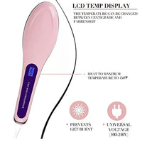 Digital Fast Brush Electric Hair Straightener – Adjustable Temperature | ALL BAZAR