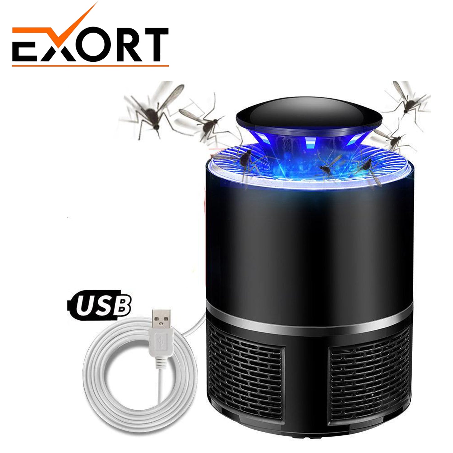 EXORT USB Electric Mosquito Trap – Blue Light Killer Lamp with Suction Fan | Child Safe | ALL BAZAR
