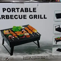 Folding Portable Outdoor Barbeque Charcoal BBQ Grill Oven – Black Carbon Steel | ALL BAZAR