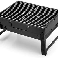 Folding Portable Outdoor Barbeque Charcoal BBQ Grill Oven – Black Carbon Steel | ALL BAZAR