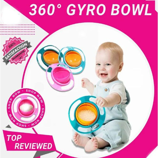 🛸 360° Gyro Bowl – Anti-Spill Snack Bowl for Kids | Flying Saucer Design | ALL BAZAR