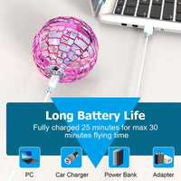 Gyrosphere Flying Spinner Toy – Rechargeable Mini Flying Ball with 360° Spin & LED Lights | Blue | ALL BAZAR