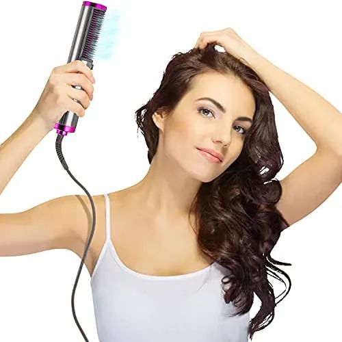2-in-1 Hair Straightener Brush & Hot Air Dryer – Fast Ceramic Heating | ALL BAZAR