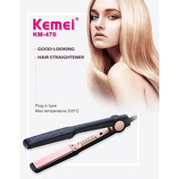 Kemei KM-470 Professional Hair Straightener – Titanium Golden Plates | ALL BAZAR