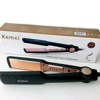 Kemei KM-470 Professional Hair Straightener – Titanium Golden Plates | ALL BAZAR