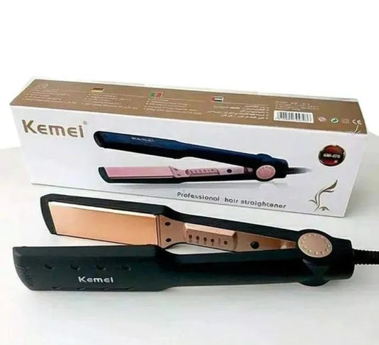 Kemei KM-470 Professional Hair Straightener – Titanium Golden Plates | ALL BAZAR