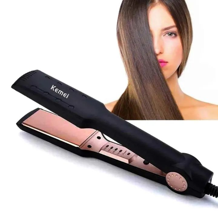 Kemei KM-470 Professional Hair Straightener – Titanium Golden Plates | ALL BAZAR